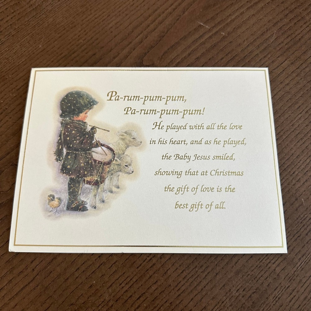 Vintage Little Drummer Boy Christmas‎ Card John Anderson Country Music Holiday